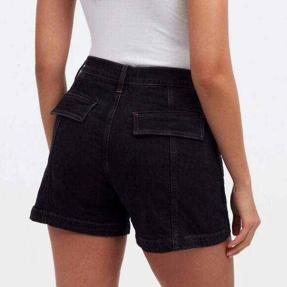 NWT Madewell The Perfect Vintage Mid-Length Cargo Jean Short in Shamp Wash - Picture 2 of 9